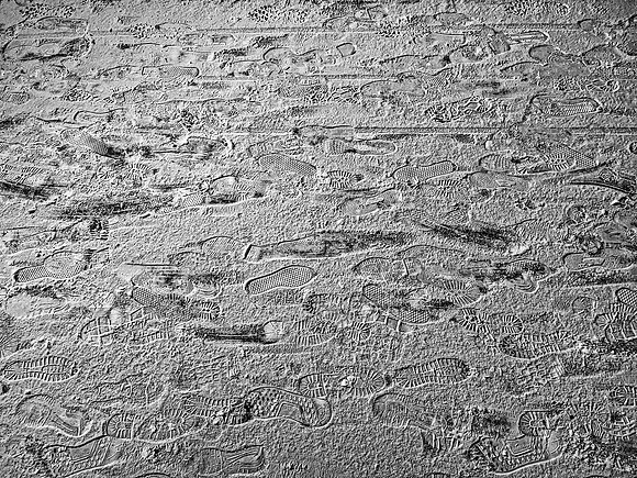 footprints on snow