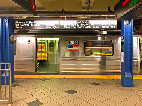 B train in station